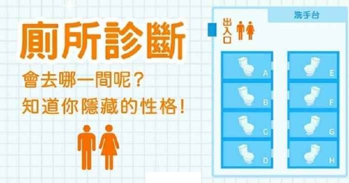 你會去哪一間廁所呢?用廁所來揭曉你背後真正的個性!