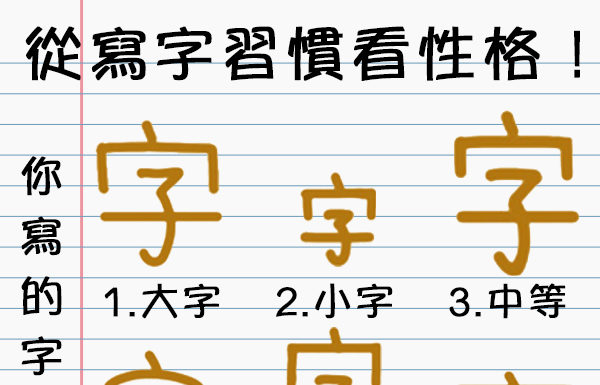 你寫的字長什麼樣子?從寫字習慣看性格!