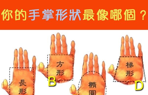 你的手掌形狀最像哪個?從手形看你的天生優點!