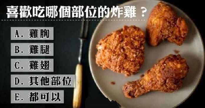 喜歡吃哪個部位的炸雞?看出您的真實個性