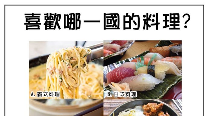 喜歡哪一國的料理?測你實際心理年齡是幾歲呢?