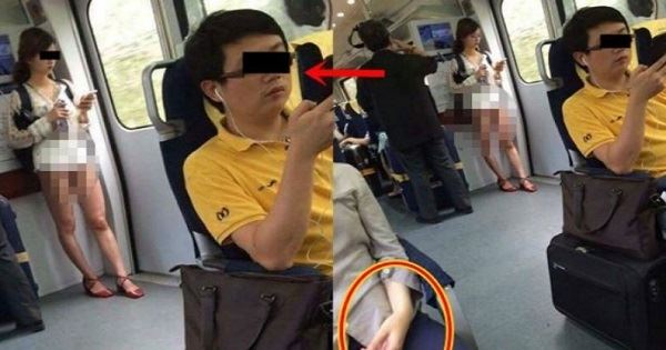 眼鏡正妹沒穿搭電車,網友:全都看到了 ……震精了!