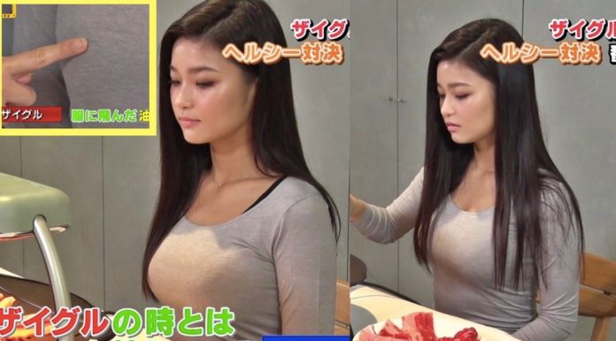 日本綜藝節目測試燒烤爐,找來美女緊身衣測試